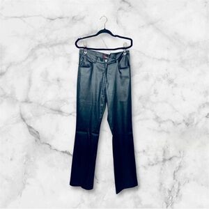 SpaceGirlz vintage 2000s black faux leather stretch boot cut pants size 13